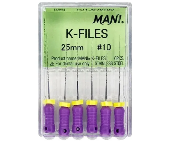 K-File 25 мм. розмір 10, упаковка 6 шт.Mani Mani (Японія)